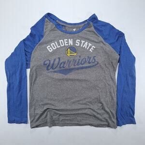 Fanatics Golden State Warriors T Shirt Womens Large Gray Long Sleeve Fade Away